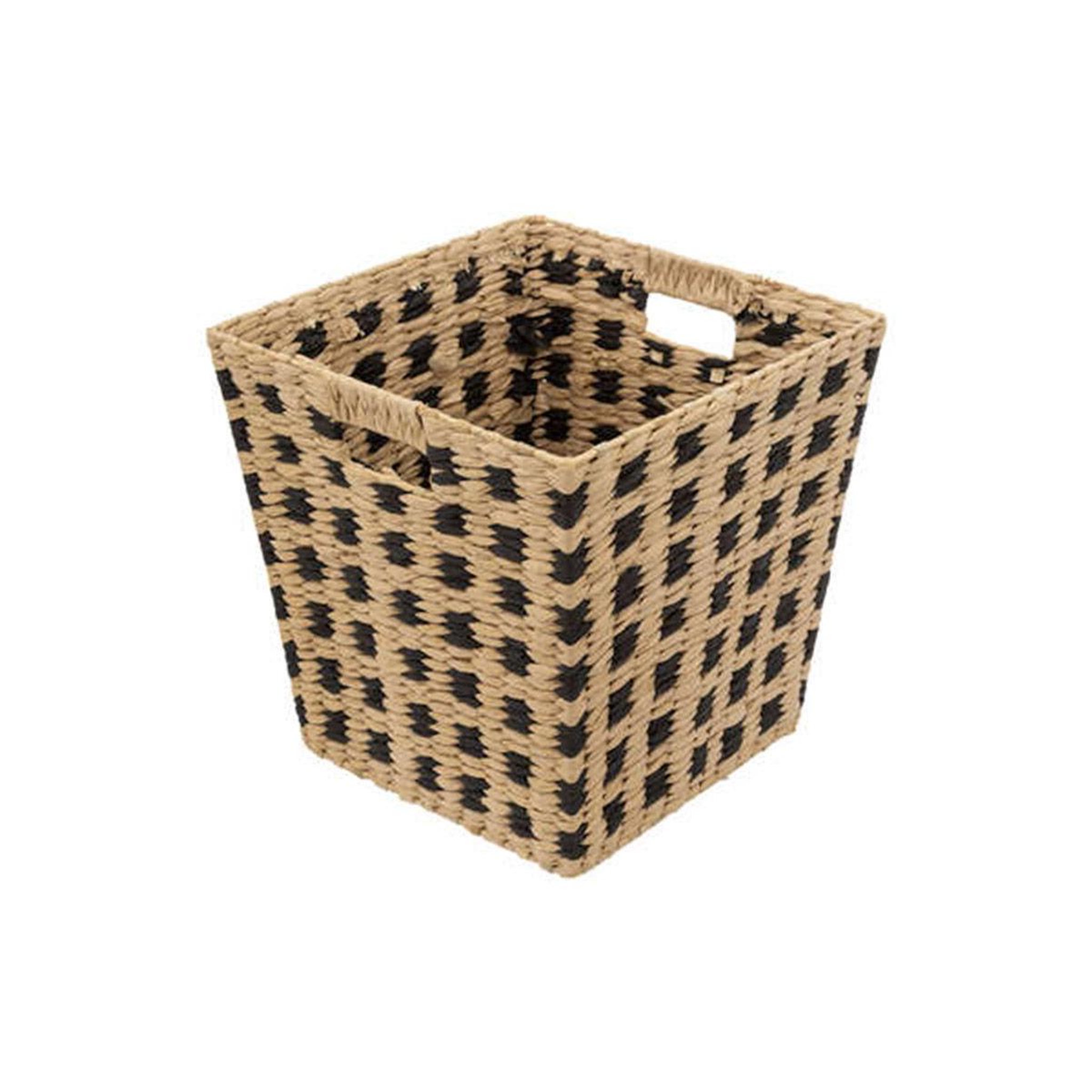 Voir la diapositive 1 : FIVE Panier carré déco  terre inconnue  31x31cm beige