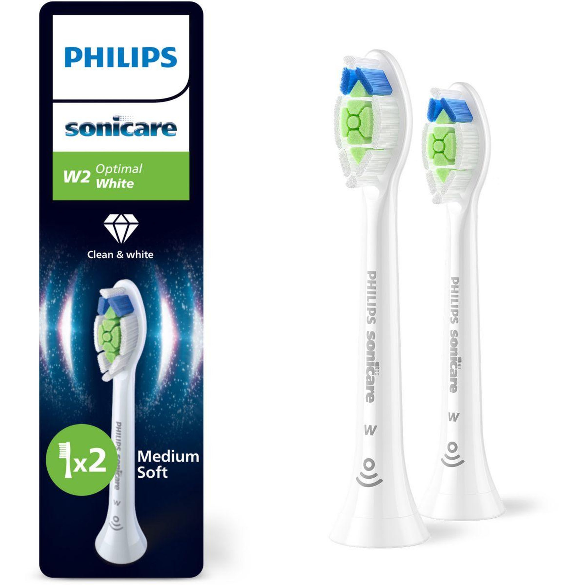 Philips Brossette dentaire sonicare lot de 2 - hx6062/87 white optimal w2