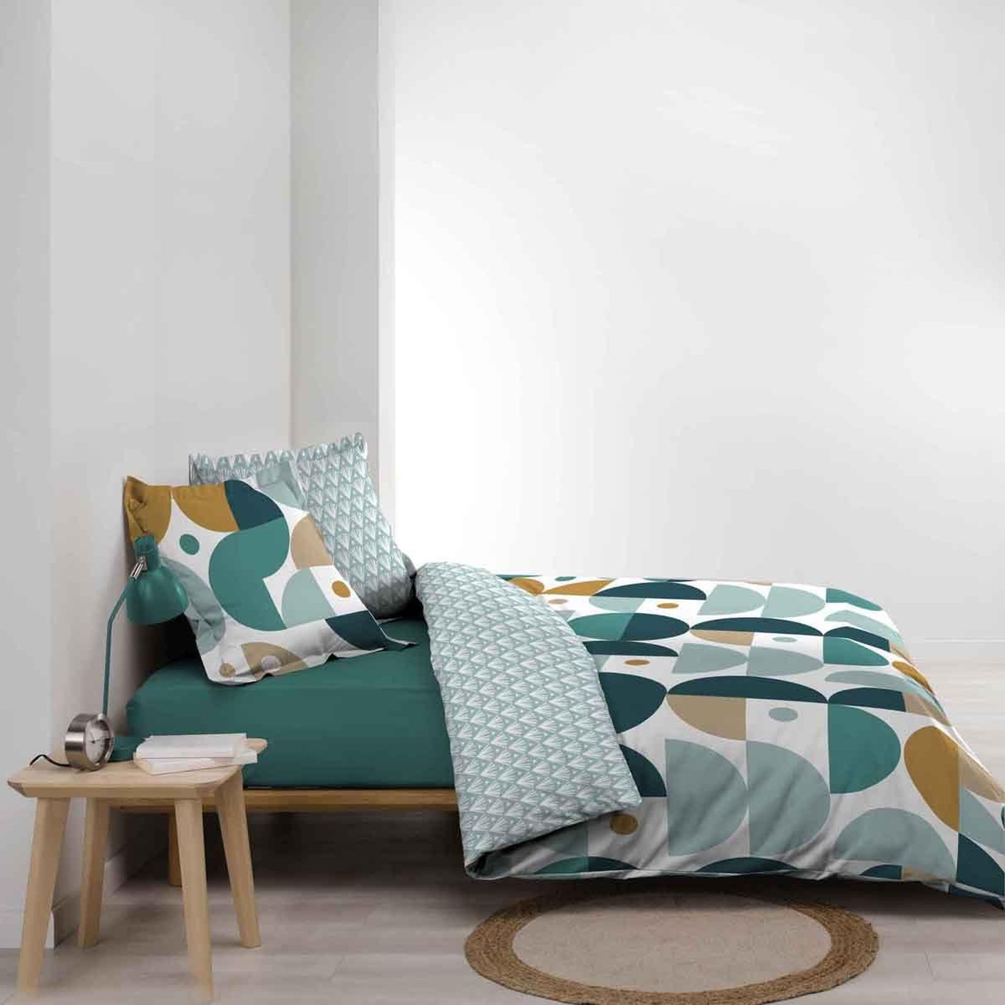 Voir la diapositive 5 : Douceur d'Intérieur Parure de lit 3 pièces  dorine  260x240cm vert