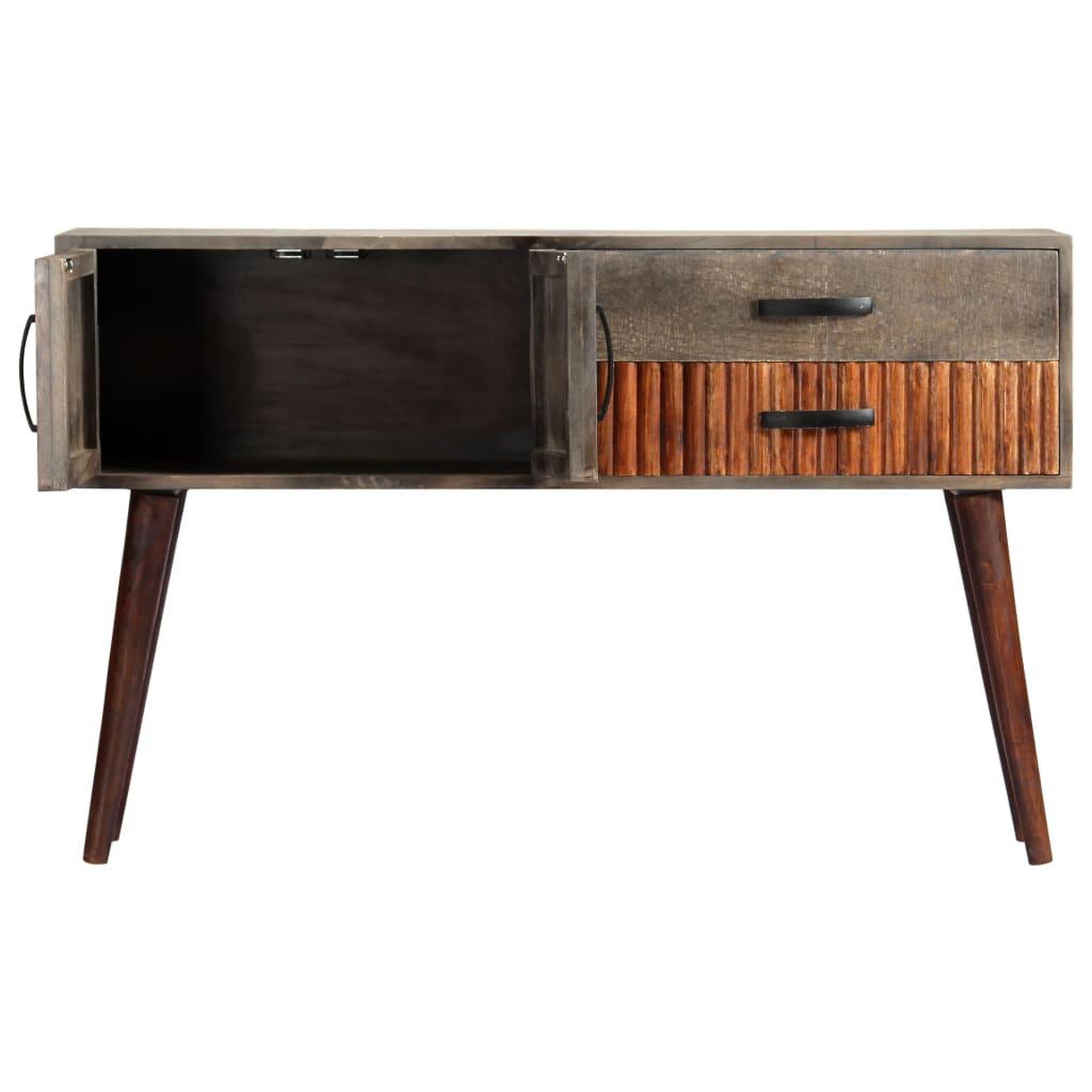 Voir la diapositive 4 : VIDAXL Table console Gris 120x35x75 cm Bois de manguier massif brut