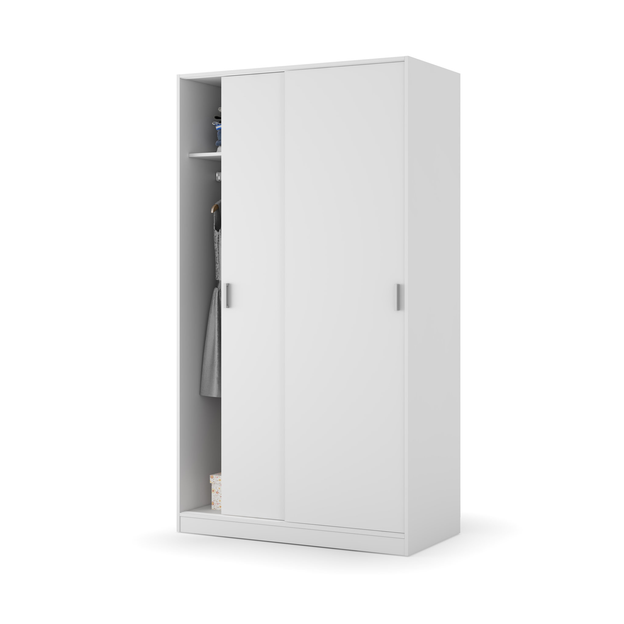 Voir la diapositive 3 : Armoire 2 Portes Coulissantes  L 100 x H 200cm 