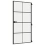 Voir la diapositive 2 : VIDAXL Porte interieure mince noir verre trempe aluminium