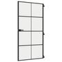 Voir la diapositive 2 : VIDAXL Porte interieure mince noir verre trempe aluminium