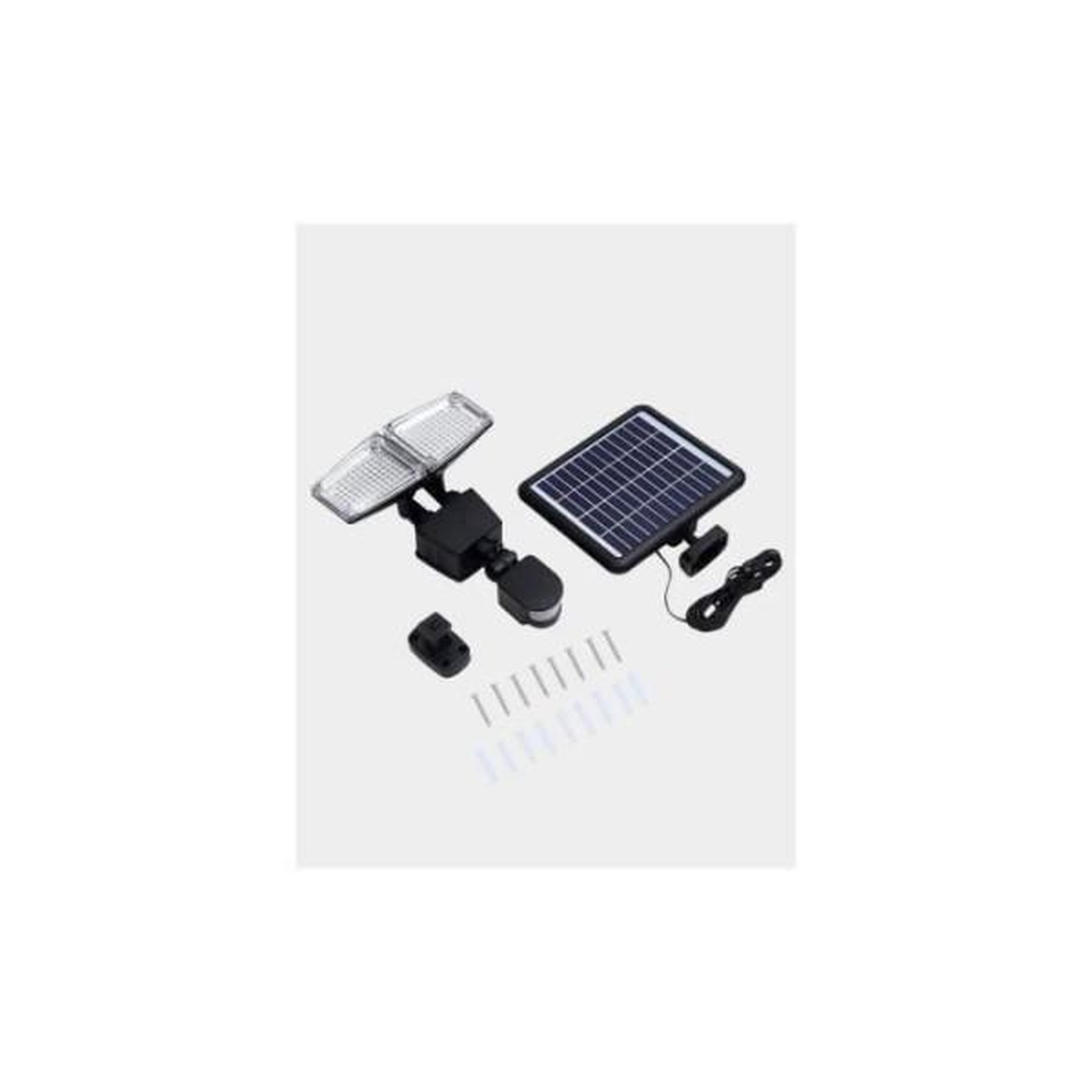 Voir la diapositive 2 : LUMI JARDIN Projecteur solaire 2 tetes LED Douglas H23cm avec détecteur de mouvement - LUMI JARDIN