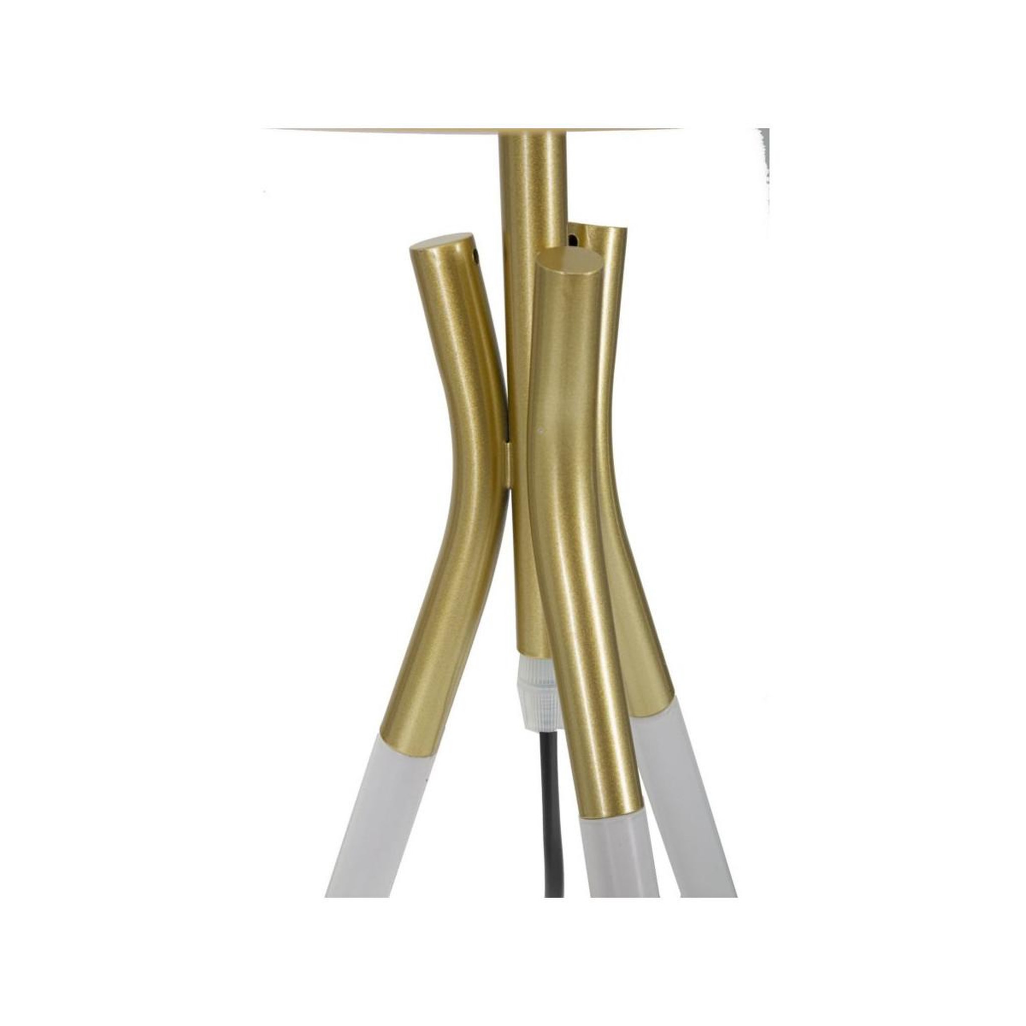 Voir la diapositive 3 : Paris Prix Lampe à poser en métal  triply  57cm blanc & or