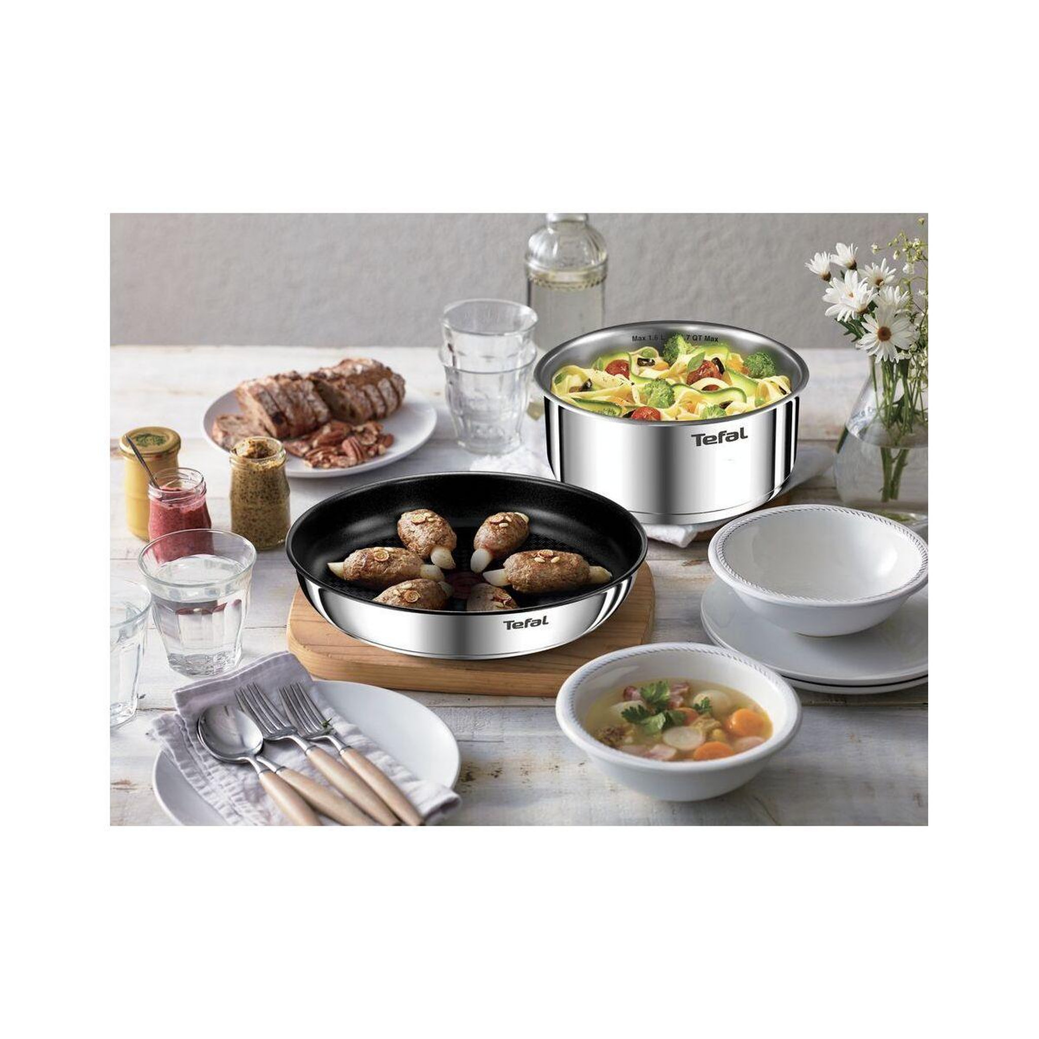 Voir la diapositive 3 : TEFAL Batterie de cuisine ingenio emotion 20pcs