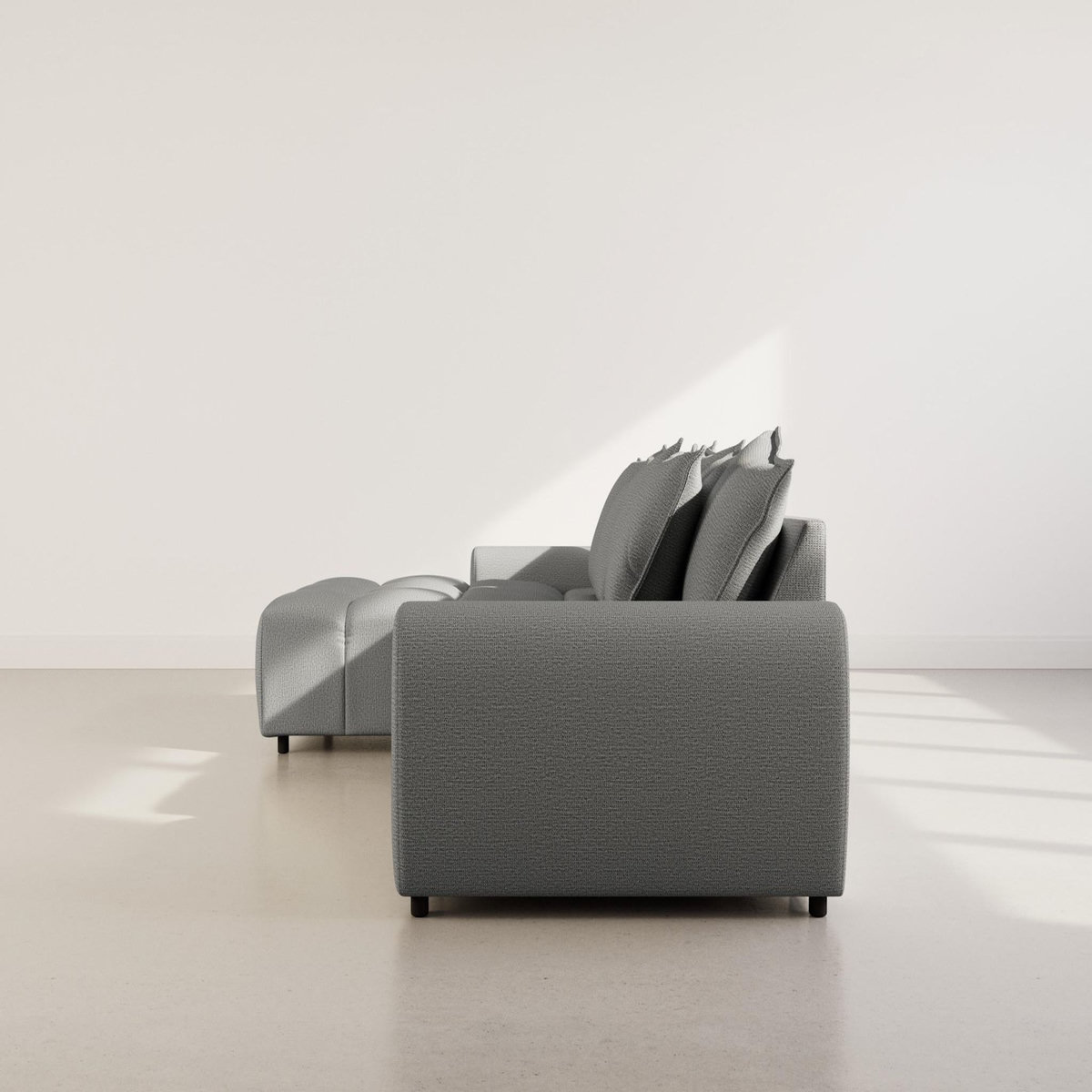 LISA DESIGN Adelaide - canapé d'angle réversible 4 places en tissu texturé