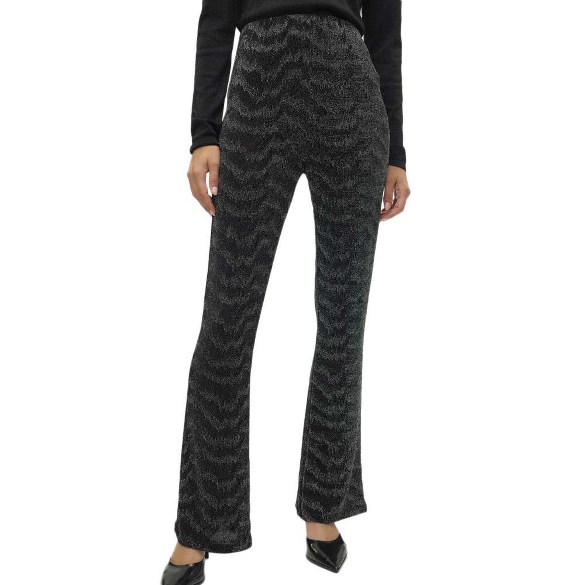 Vero Moda Pantalon Noir/Argenté Femme Vero Moda Lucy Hw Glitter. Coloris disponibles : Noir