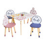 Voir la diapositive 1 : SWEEEK Table pour enfant avec pot à crayon + 2 chaises Madame Princesse + 2 chaises Monsieur Heureux