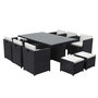 Voir la diapositive 1 : CONCEPT USINE MIAMI - Salon de jardin 10 places noir-blanc + housse de protection MIAMI