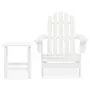 VIDAXL Chaise de jardin Adirondack avec table Bois de sapin Blanc