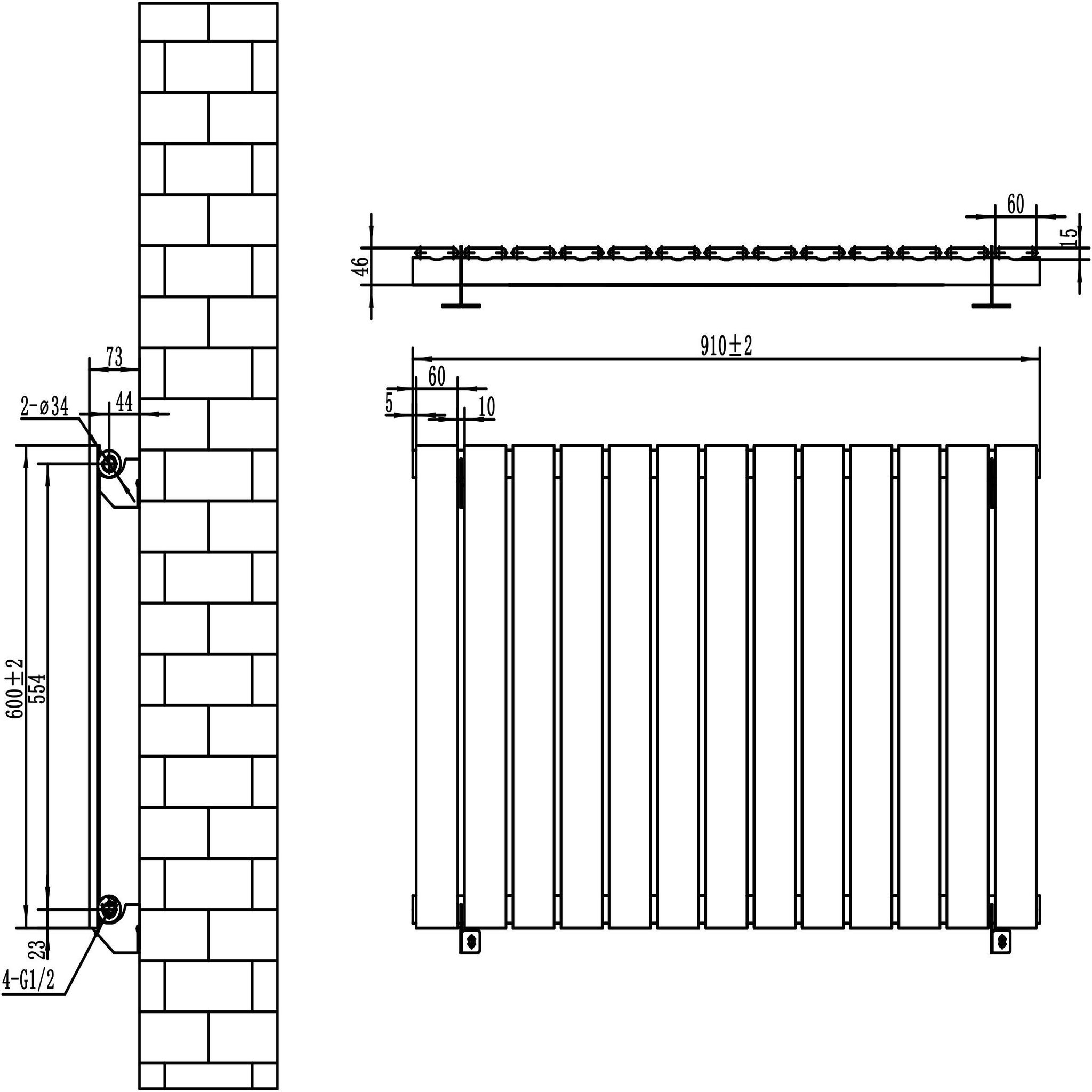 Voir la diapositive 5 : MONSTERSHOP Radiateur plat à 1 panneau - 600 x 910 mm