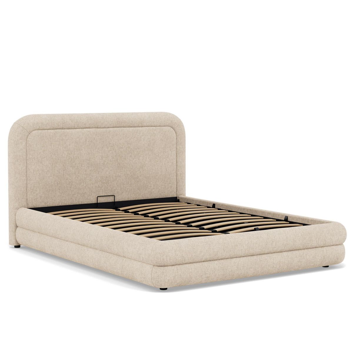 BEST MOBILIER Babel - lit coffre - 160x200 cm - en velours texturé - sommier inclus