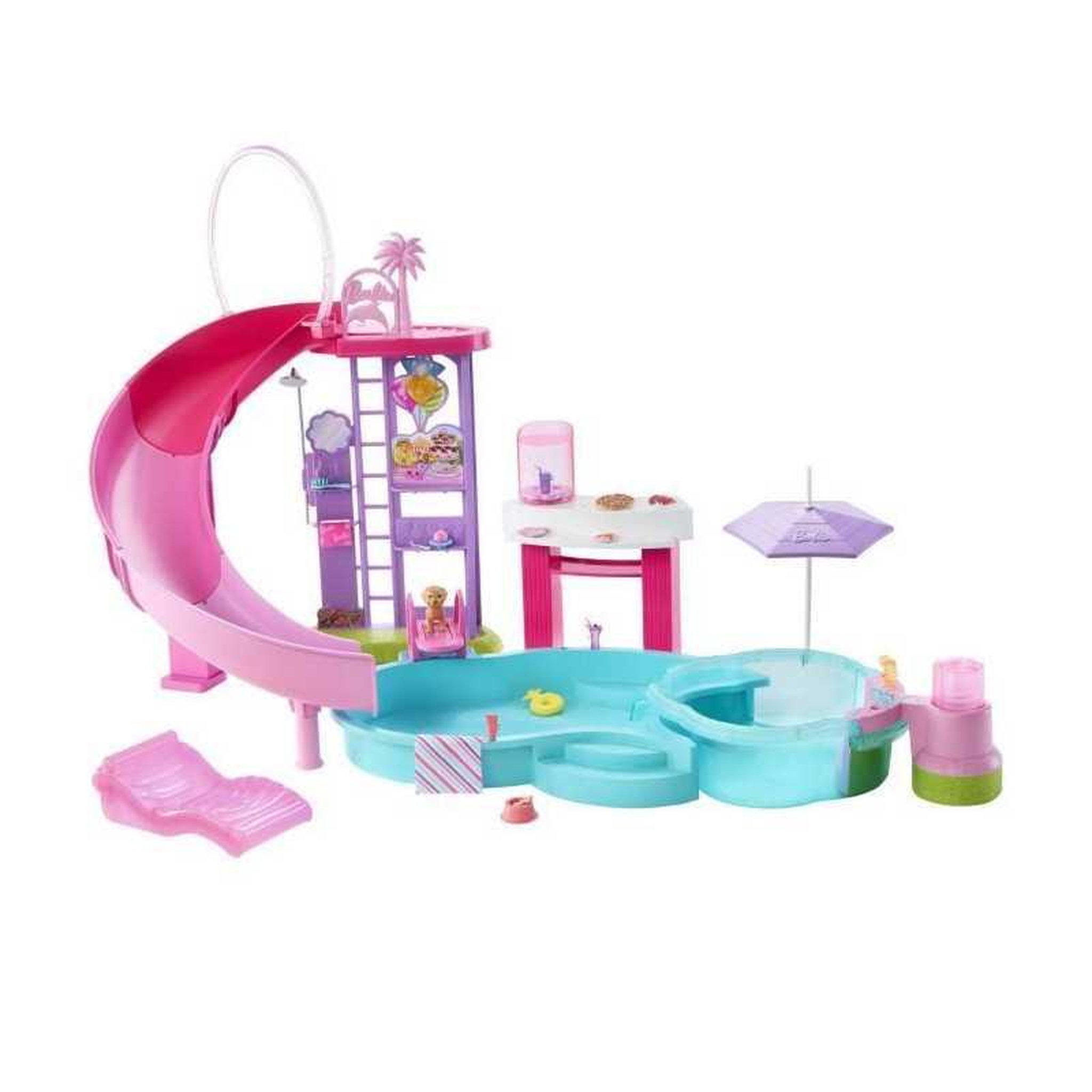 BARBIE Barbie - Coffret Piscine de Reve - Toboggan et jacuzzi - Plus de 20 accessoires - Barbie - JFP01