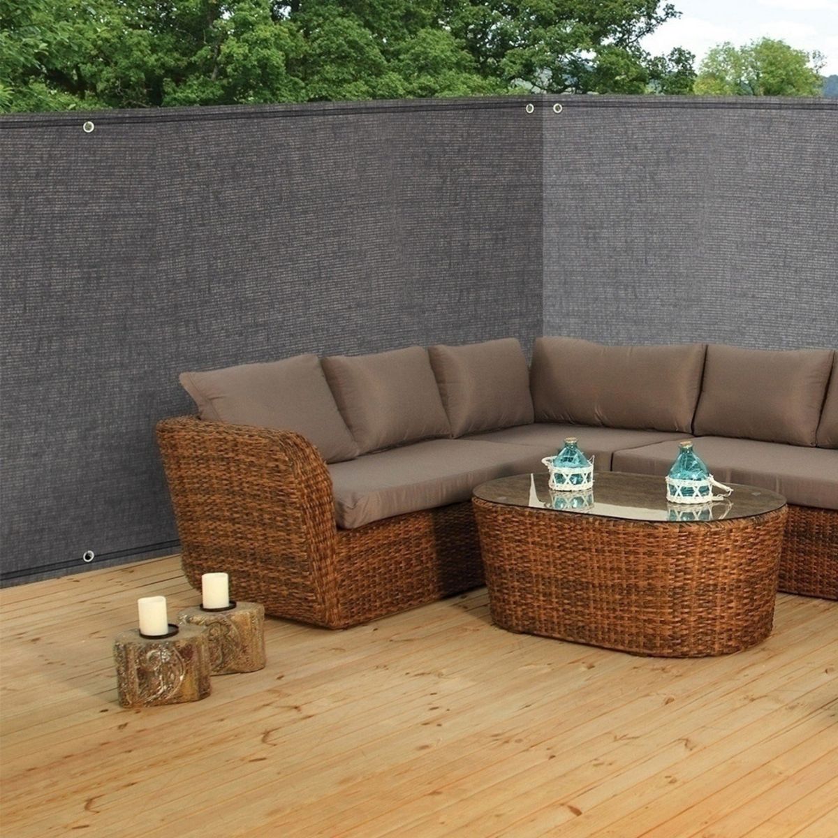 Inkazen Brise vue 300gr/m² 1,8 x 10 m gris