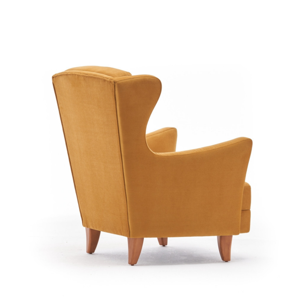 CONCEPT USINE Fauteuil à oreilles en velours moutarde WILLIAMS