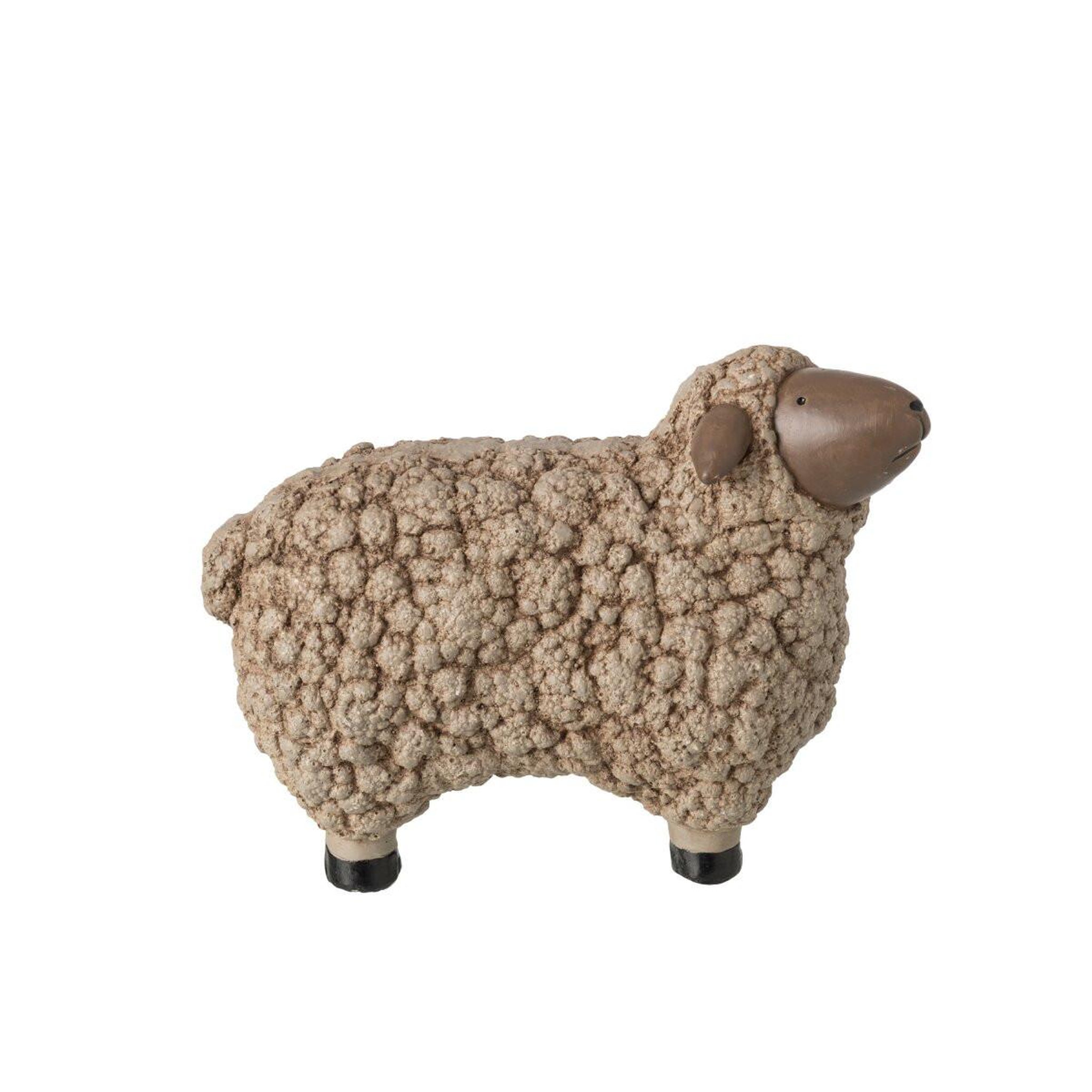 Voir la diapositive 2 : J-LINE Statuette mouton extérieur  lasse  35cm marron