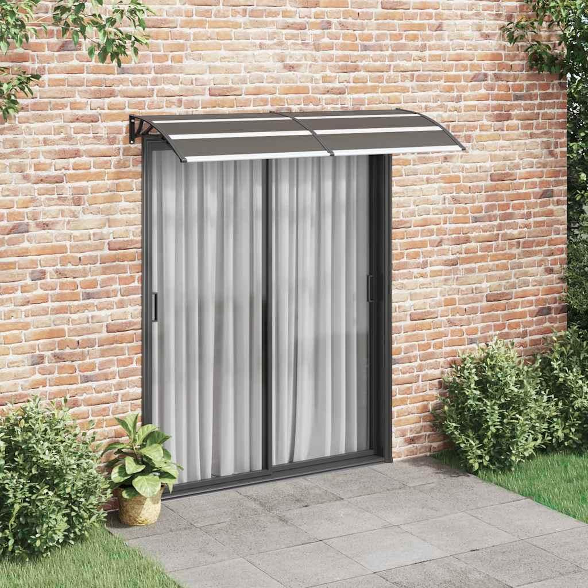 VIDAXL Auvent de porte Noir 200x75 cm PC