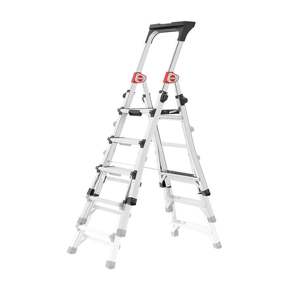 HAILO Escabeau professionnel télescopique 3m adapté aux escaliers Hailo TL100