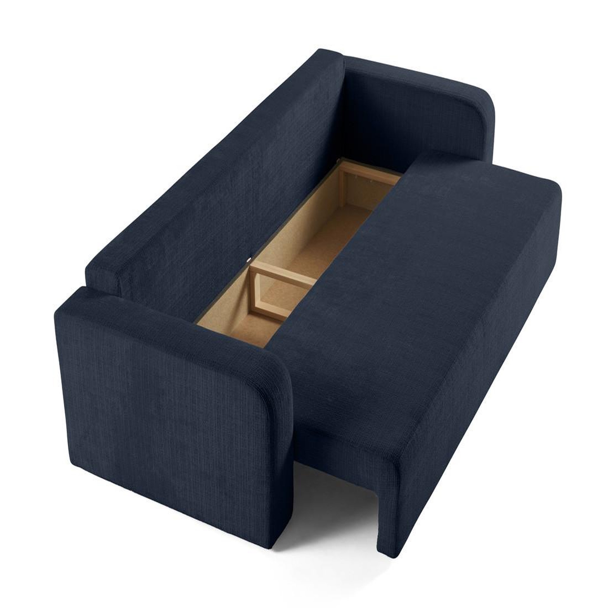 Voir la diapositive 3 : BEST MOBILIER Miro - canapé droit 3 places - convertible avec coffre - en velours texturé