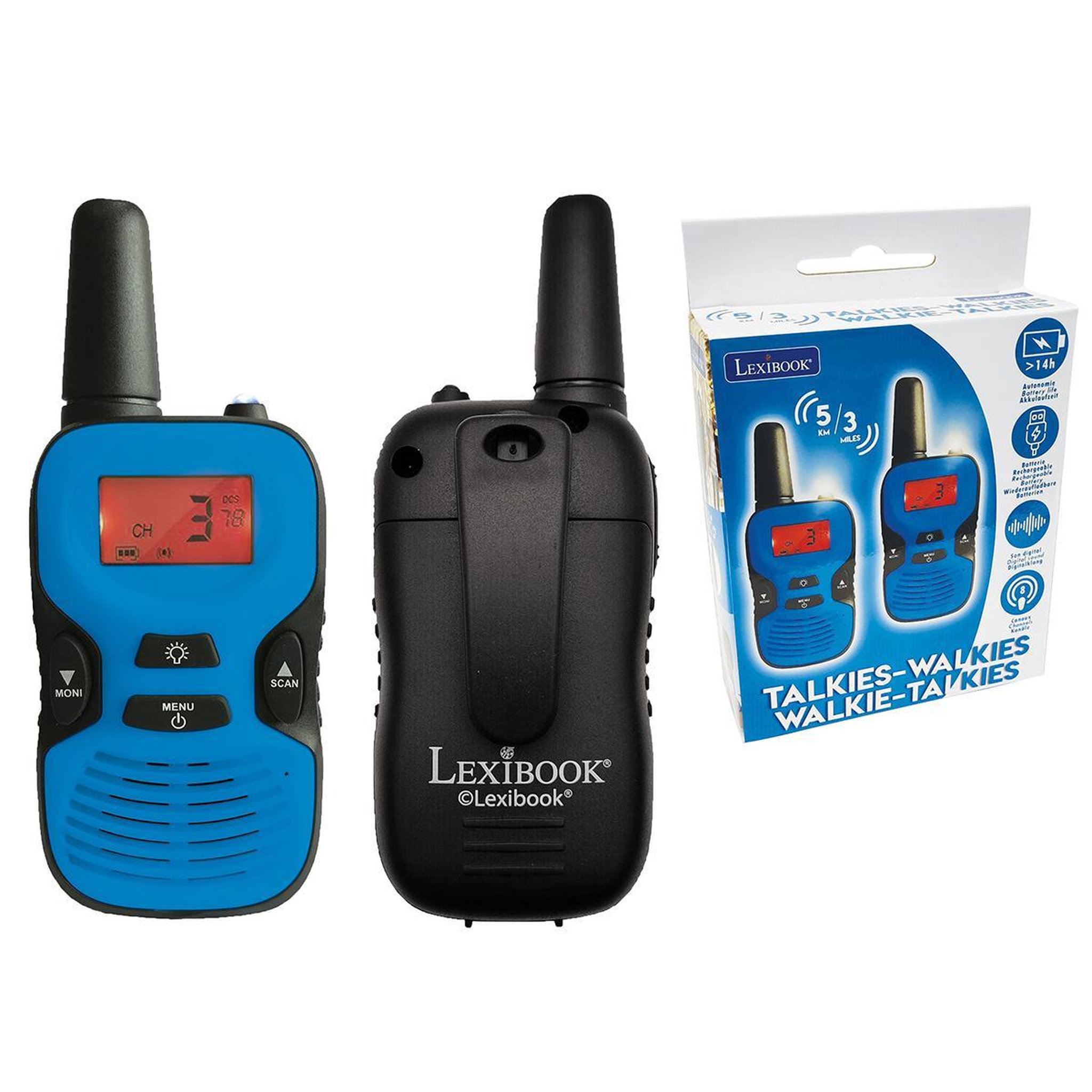 Voir la diapositive 5 : Lexibook Talkie-Walkies Digitaux rechargeables portée 5km, 8 canaux