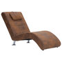 Voir la diapositive 2 : VIDAXL Chaise longue avec oreiller marron Similicuir daim