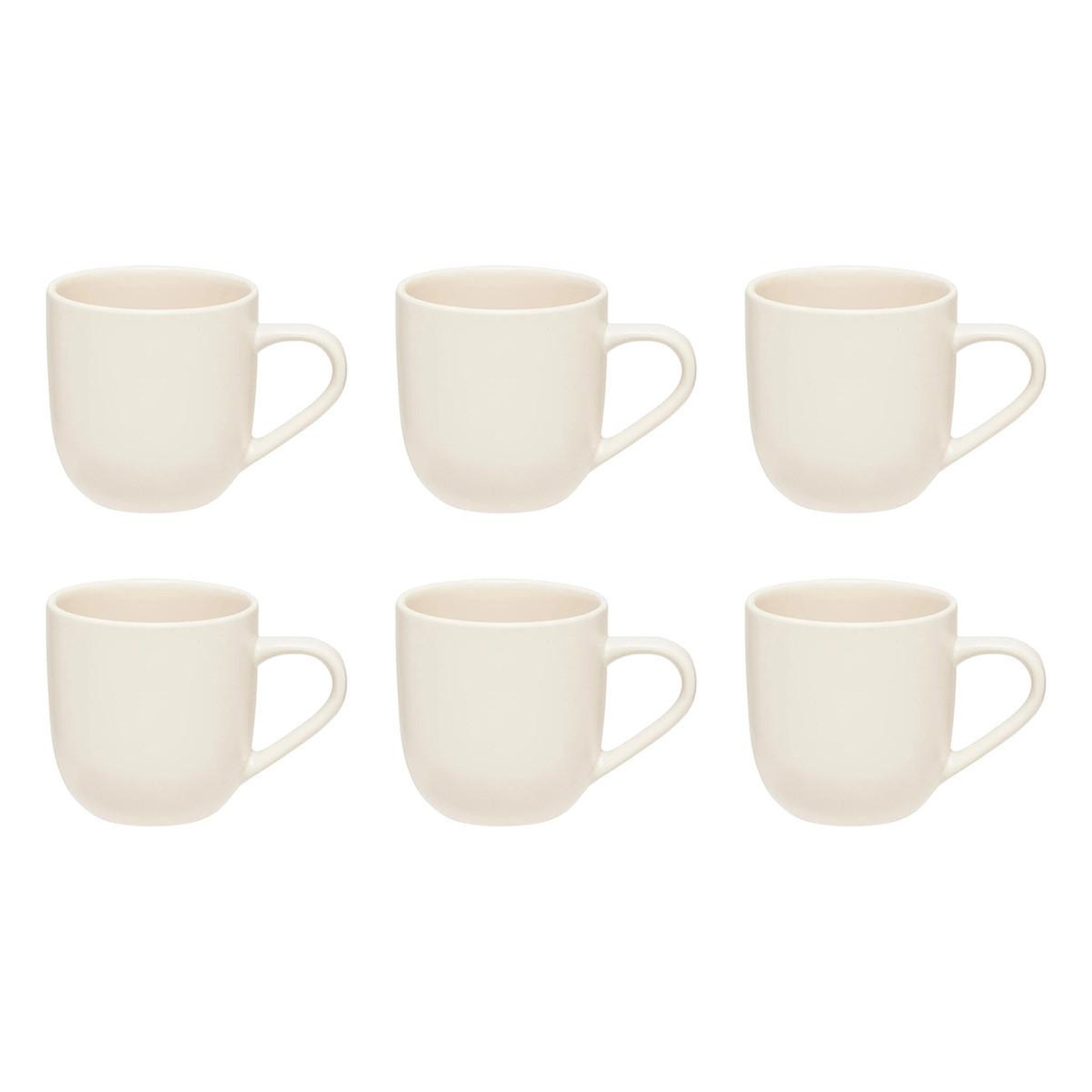 SECRET DE GOURMET Lot de 6 mugs en céramique  maé  24cl blanc