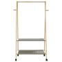 Voir la diapositive 4 : VIDAXL Porte vêtements et étagères et roulettes 96x45,5x155,5cm bambou