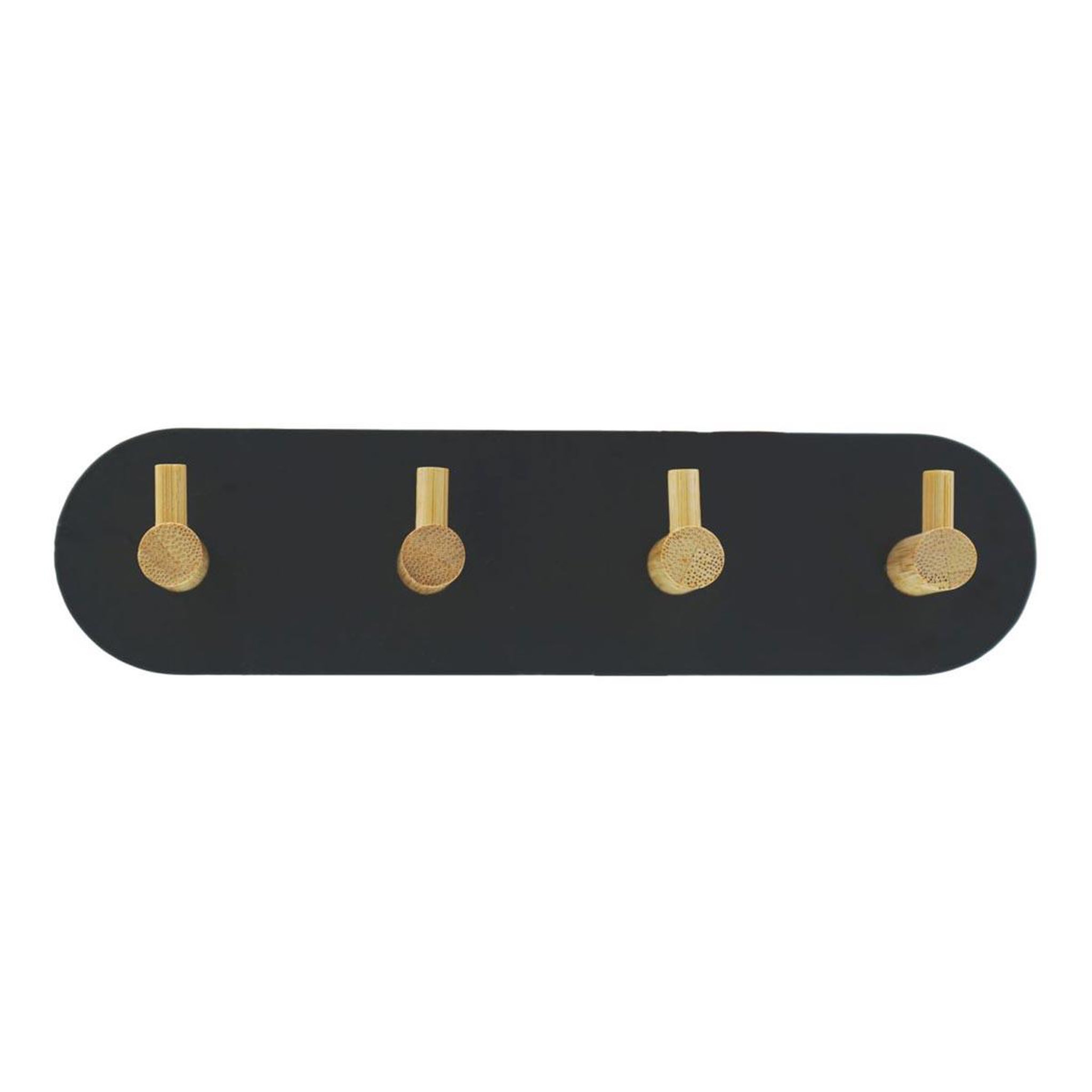 Douceur d'Intérieur Patère adhésive 4 crochets en métal  fixeo  19cm noir