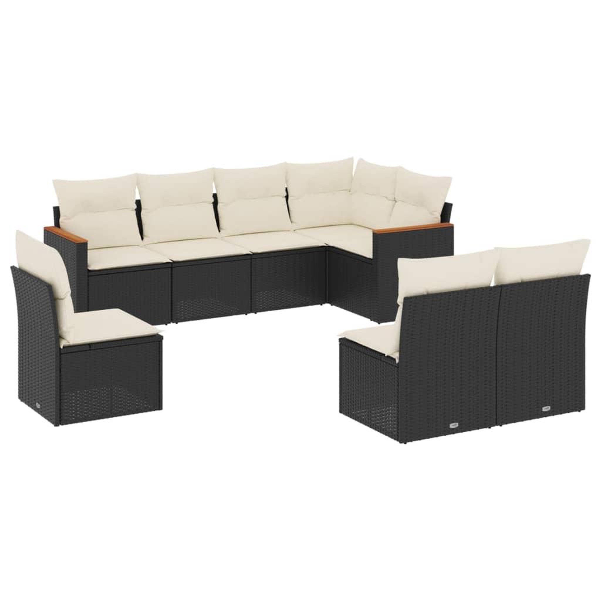 Voir la diapositive 2 : VIDAXL Salon de jardin 8 pcs avec coussins noir resine tressee