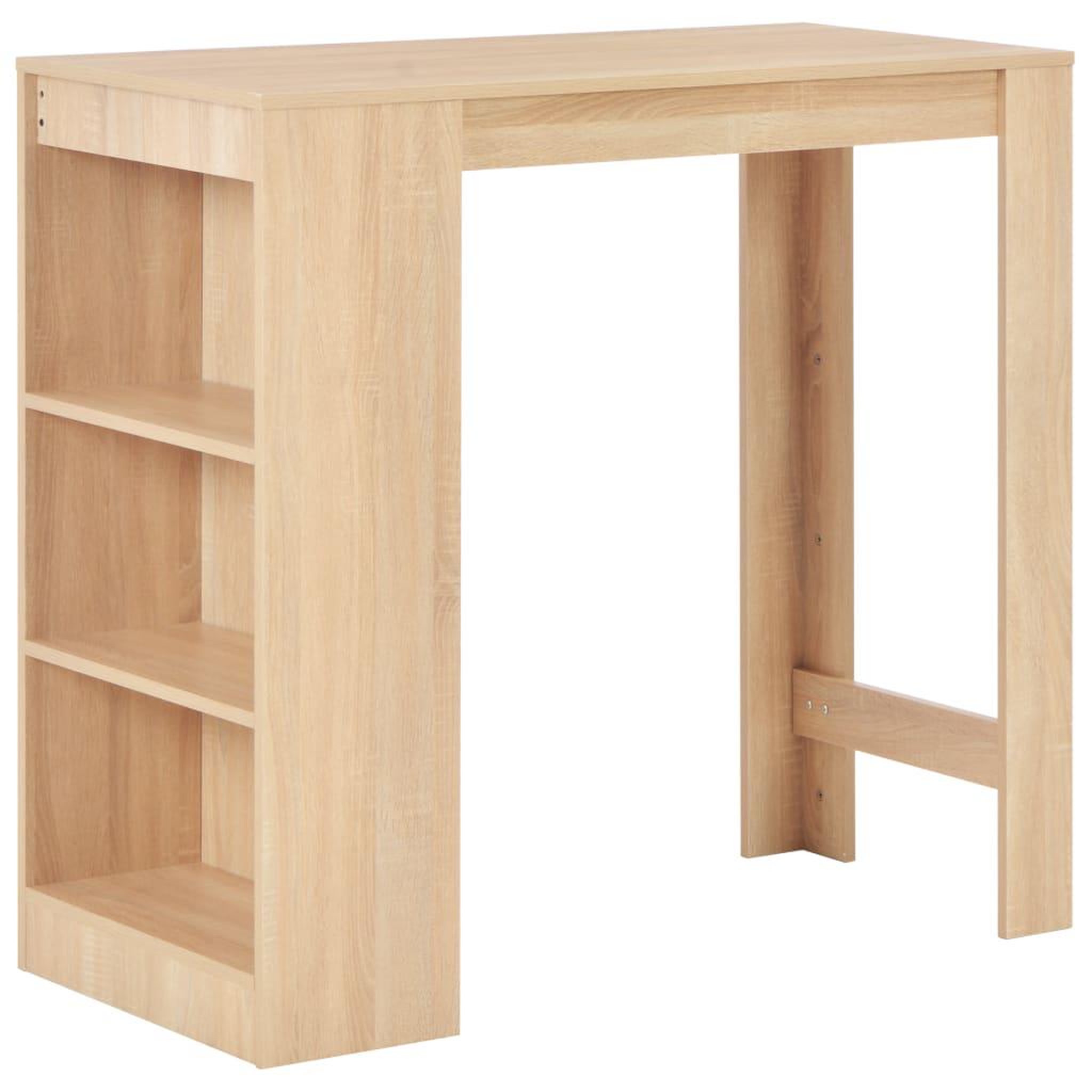 Voir la diapositive 1 : VIDAXL Table de bar avec etagere Chene 110x50x103 cm