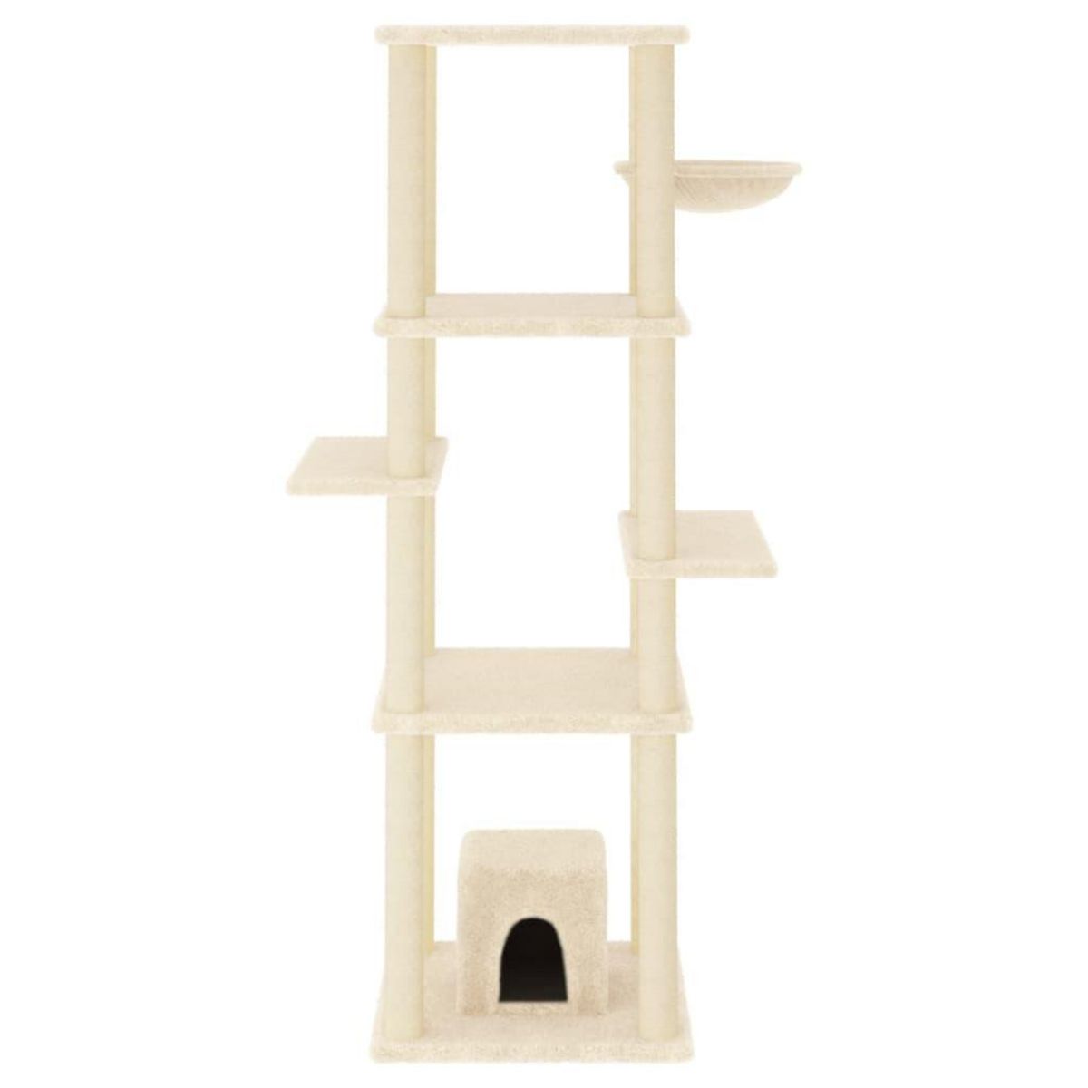 VIDAXL Arbre a chat avec griffoirs en sisal Creme 154 cm
