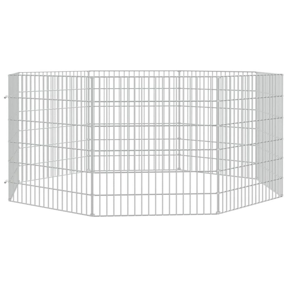 VIDAXL Enclos pour animaux en liberte 8 panneaux 54x60cm fer galvanise