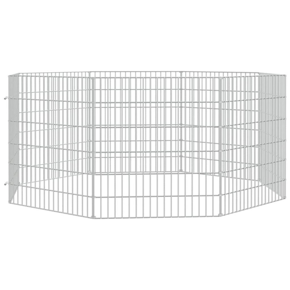 VIDAXL Enclos pour animaux en liberte 8 panneaux 54x60cm fer galvanise