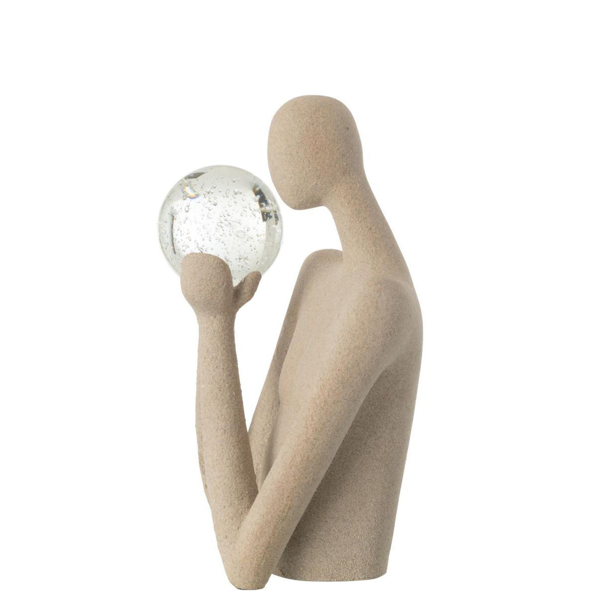 Voir la diapositive 2 : J-LINE Buste Boule Cristal  Shawn  43cm Beige