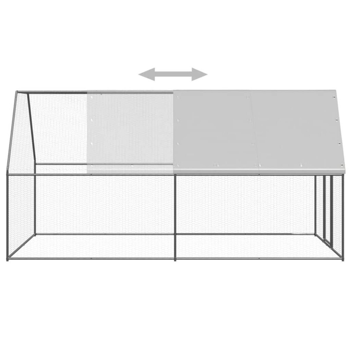 VIDAXL Poulailler d'exterieur 2x4x2 m Acier galvanise