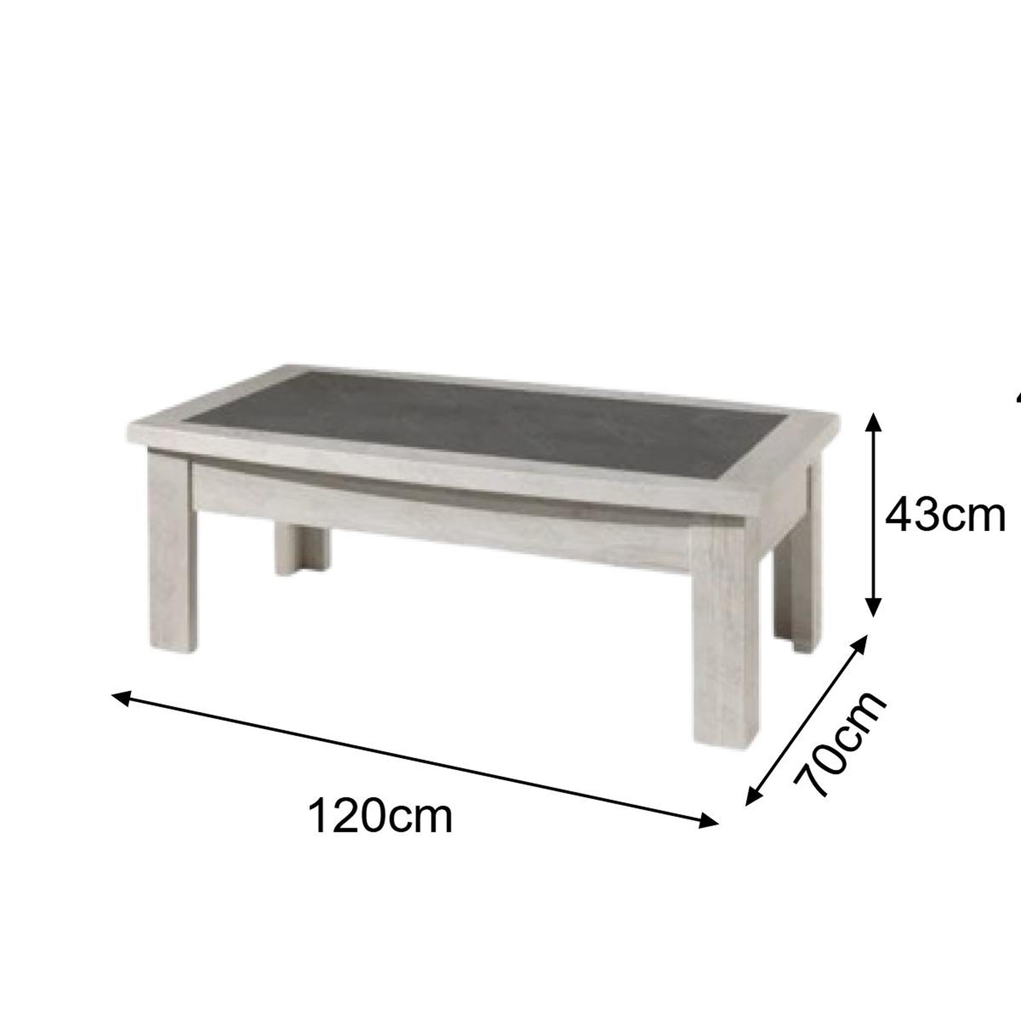 JLC KREATION Table basse contemporaine rectangle chêne blanchi melinda