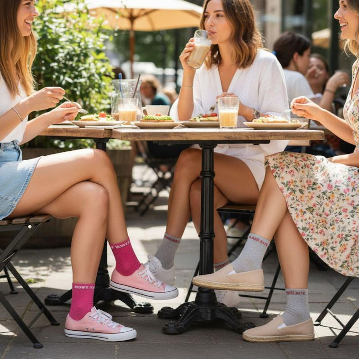 OZABI OZABI Chaussettes Femme a Paillettes Soquettes Pack de 4 Paires