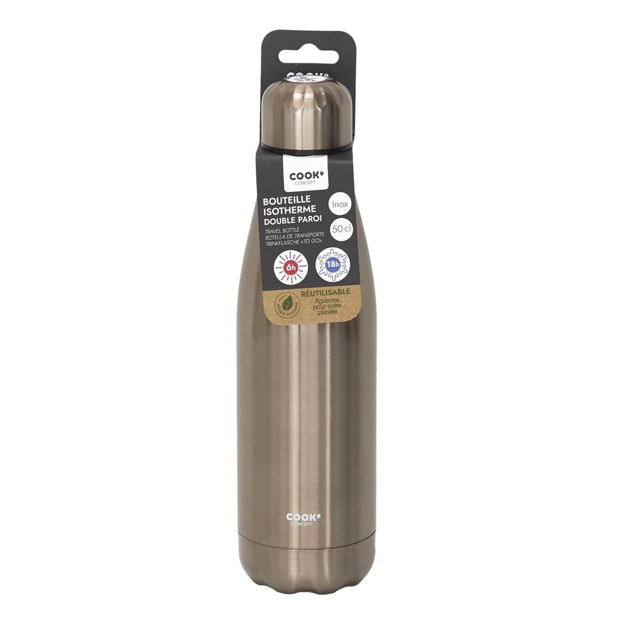 Voir la diapositive 4 : COOK CONCEPT Bouteille isotherme de transport rose dore 500 ml