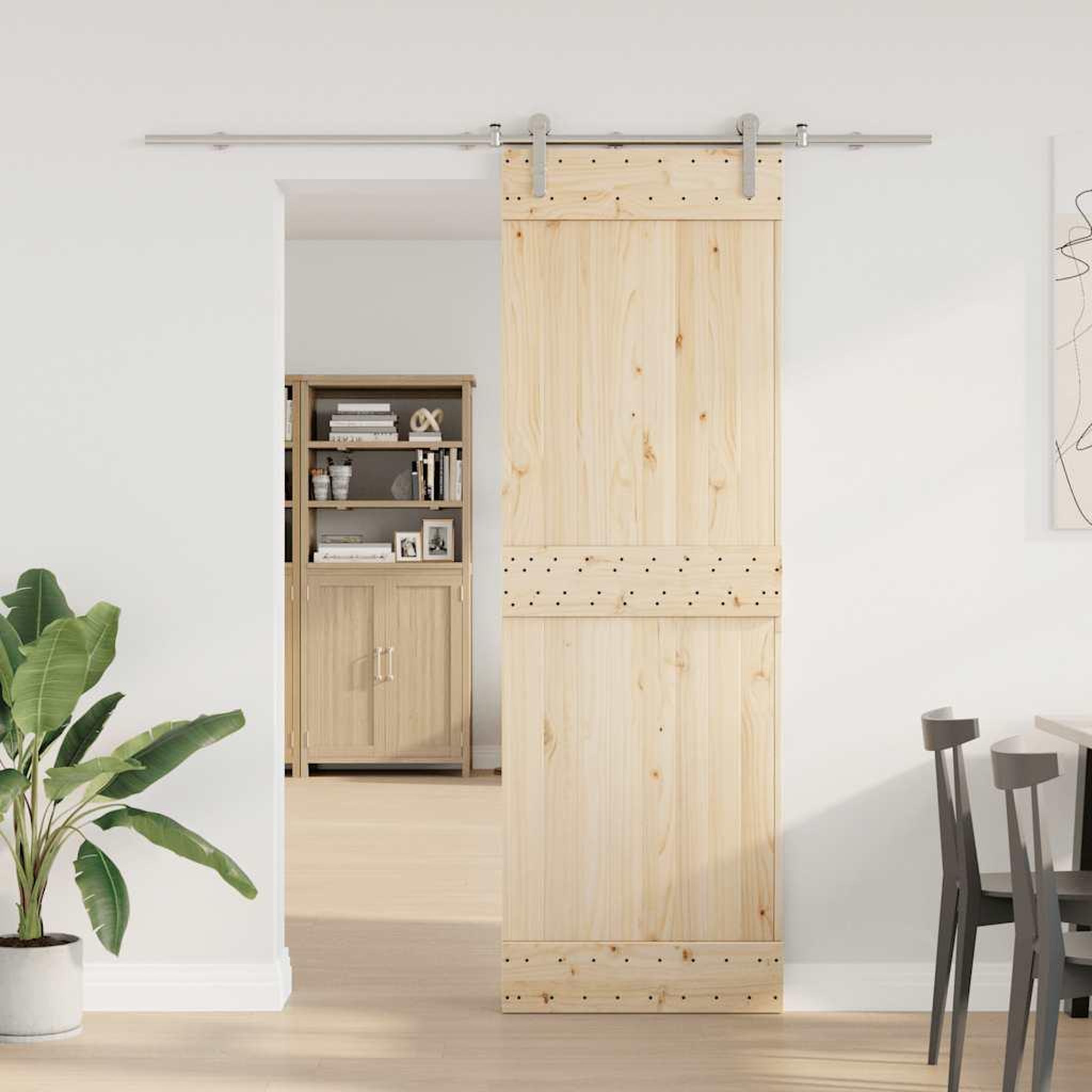 Voir la diapositive 3 : VIDAXL Kit fixation porte coulissante 183 cm Acier inoxydable Argente