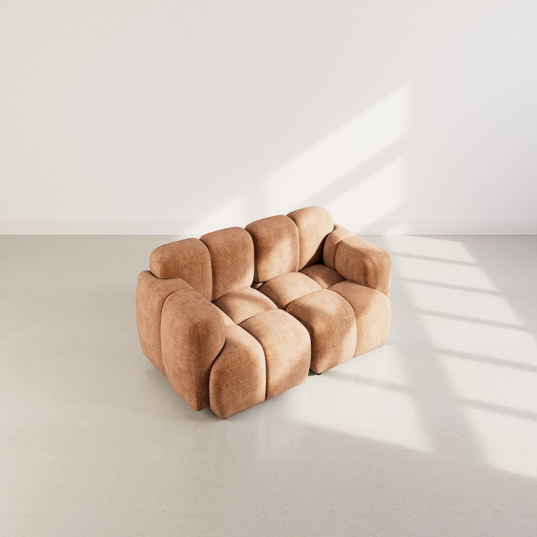 Voir la diapositive 3 : BEST MOBILIER Grace - canapé modulable 2 places en velours texturé