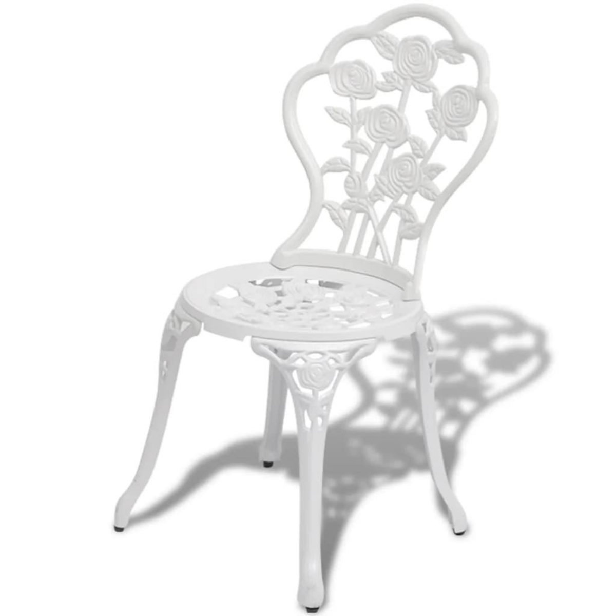 VIDAXL Chaises de bistro lot de 2 Aluminium coule Blanc