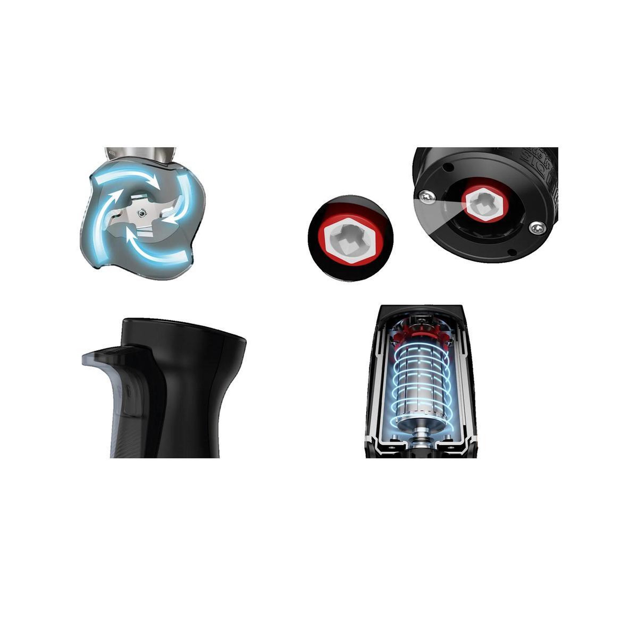 Voir la diapositive 3 : BOSCH Blender plongeant Bosch MSM6M621 ErgoMaster noir avec QuattroBlade Pro