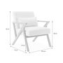 Voir la diapositive 4 : SWEEEK Fauteuil scandinave bois d'hévéa et tissu effet fausse fourrure blanc crème