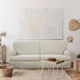 Voir la diapositive 2 : MARKET24 LUZ Canapé convertible - Tissu Beige - L 206 x P 95 x H 81 cm
