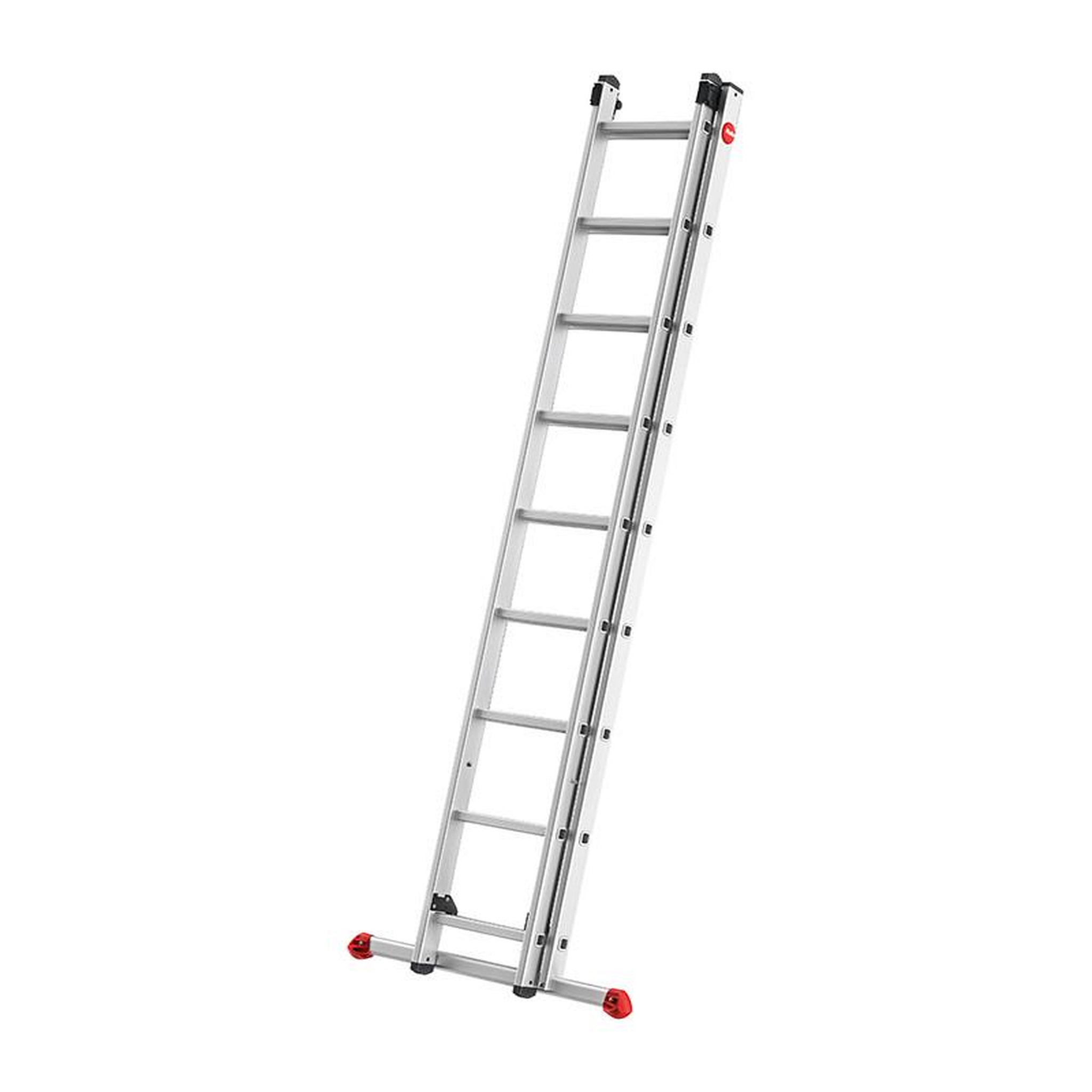 Voir la diapositive 4 : HAILO Echelle coulissante à main 2 plans 2x9 échelons 4,2m/5,15m en aluminium hailo profistep duo