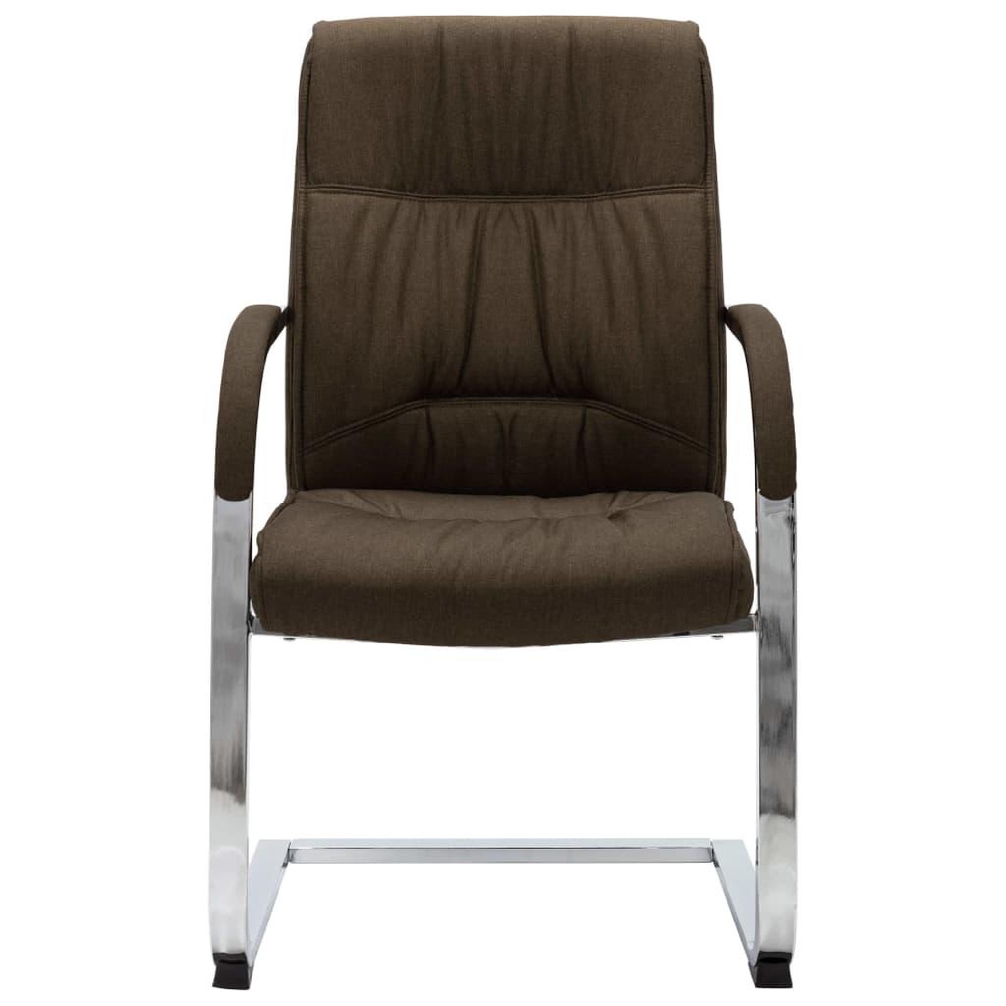Voir la diapositive 2 : VIDAXL Chaise de bureau cantilever Marron Tissu