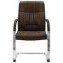 Voir la diapositive 2 : VIDAXL Chaise de bureau cantilever Marron Tissu