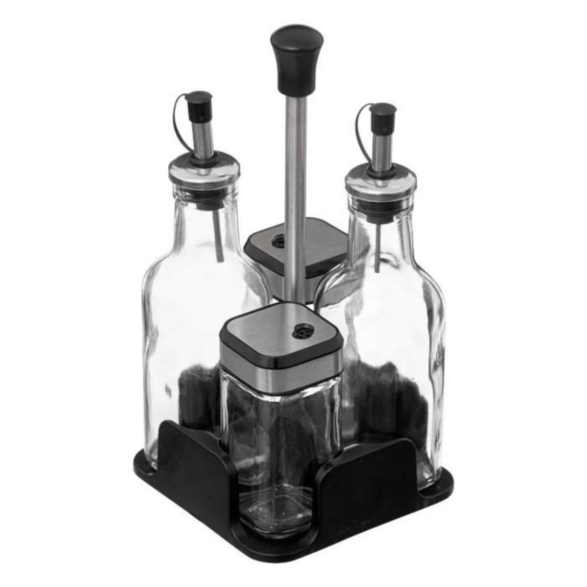 FIVE Ensemble 5 Pièces  Huile Vinaigre & Sel Poivre  23cm Noir