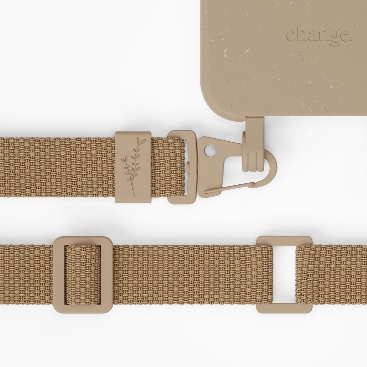 WOODCESSORIES Coque avec cordon iPhone 14 Plus Tour de cou taupe